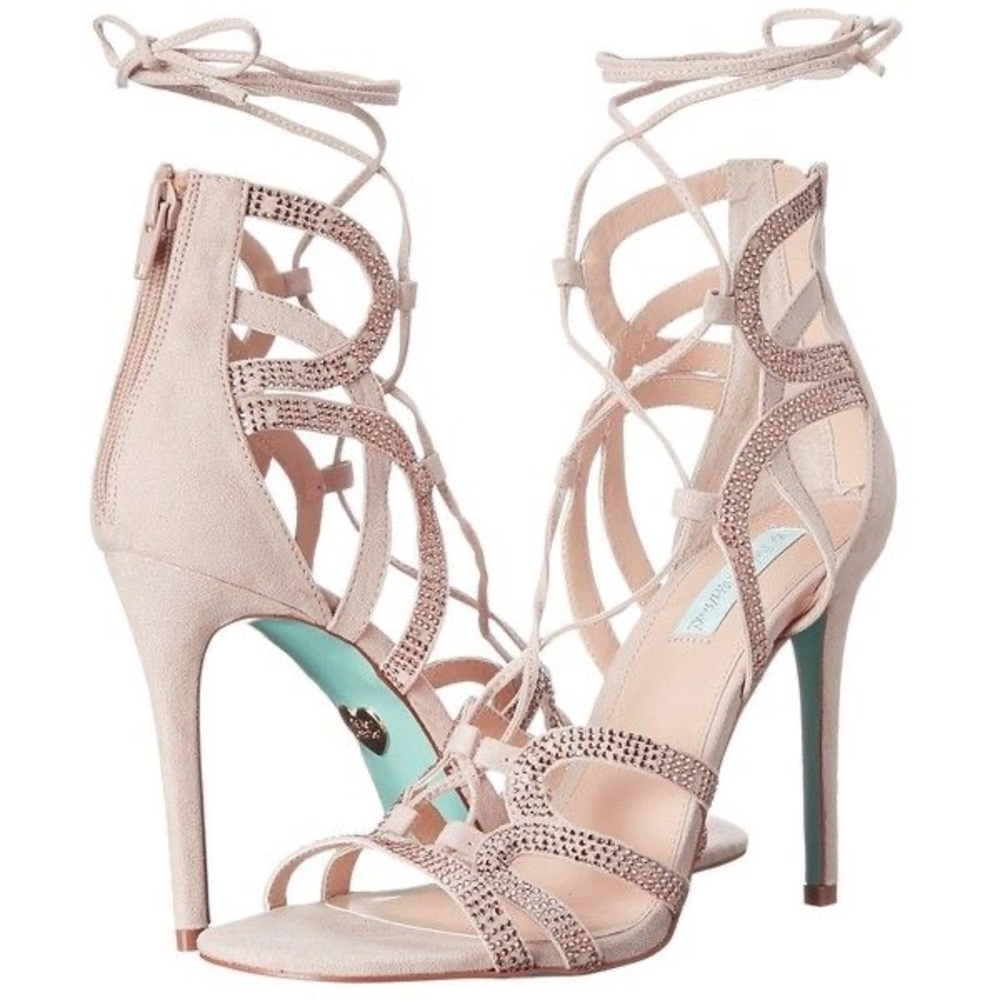Gold Betsey Johnson Strappy High Heels Sz 7.5